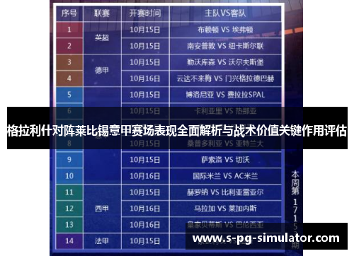 格拉利什对阵莱比锡意甲赛场表现全面解析与战术价值关键作用评估 格拉利什对阵莱比锡意甲赛场表现全面解析与战术价值关键作用评估